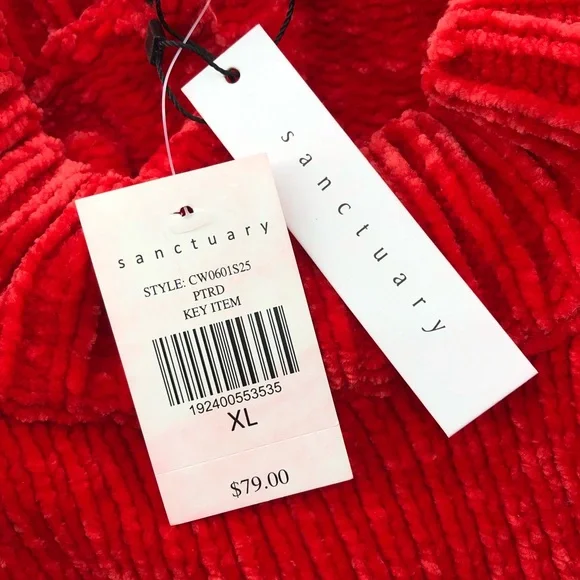 Sanctuary Red Knit Turtleneck Sweater, NWT Size XL - Picture 6 of 8